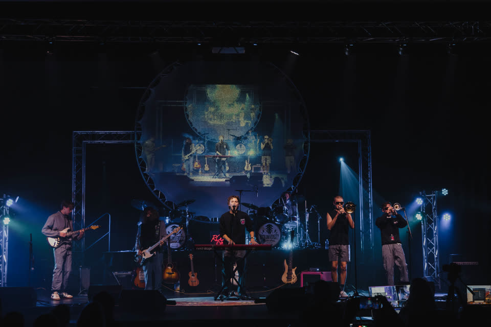 Rock U student on stage